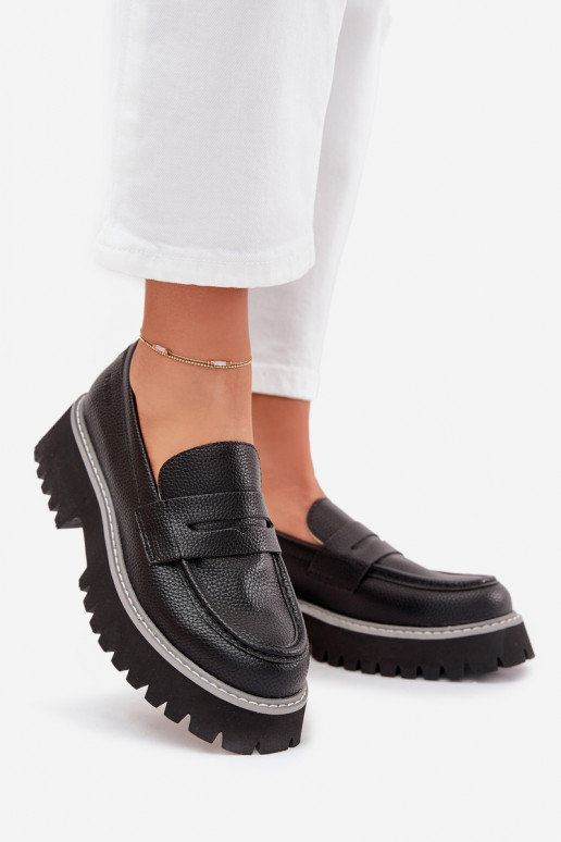 Mocasines de plataforma de mujer Y tacones planos Big Star NN274049 de color negro