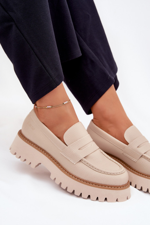 Mocasines de plataforma de mujer Y tacones planos Big Star NN274050 beige