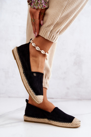 Femenino Alpargatas de ante de color negro Joaquin 2