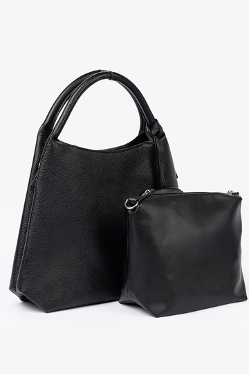Elegante negro bolso z kosmetyczką A środku