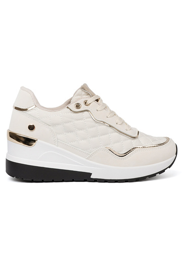 beige Zapatillas modelo zapatos. z połyskującymi doradomi akcentami 2