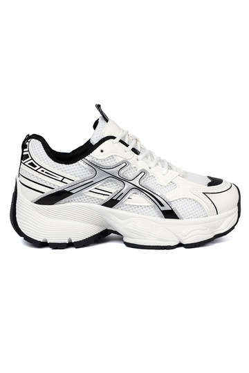 Blanco-de color negro conveniente Zapatillas modelo zapatos. con malla 2