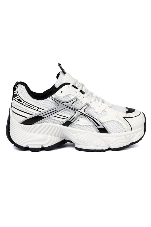 Blanco-de color negro conveniente Zapatillas modelo zapatos. con malla