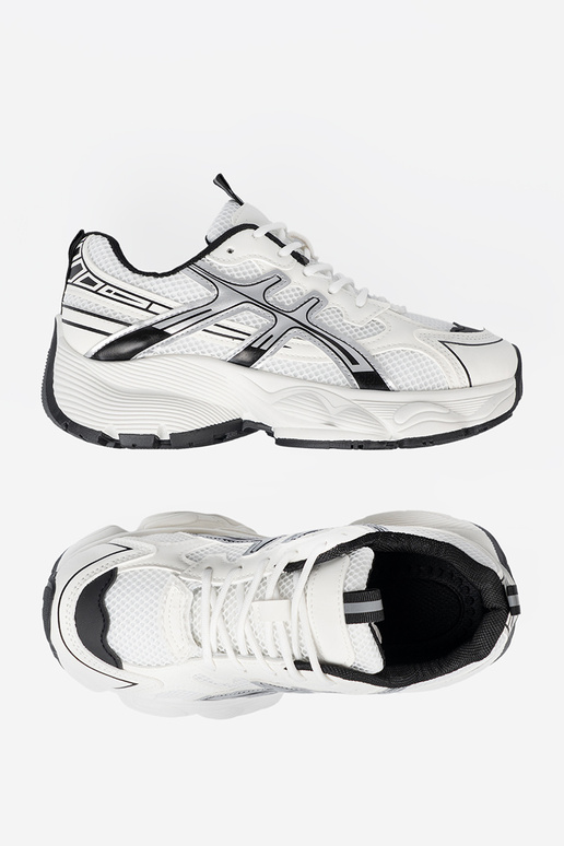 Blanco-de color negro conveniente Zapatillas modelo zapatos. con malla