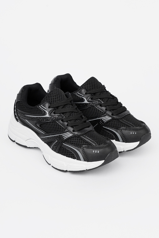 de color negro Zapatillas modelo zapatos. con malla i białą podeszAą