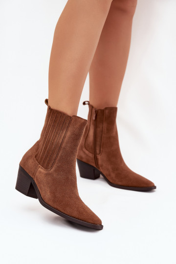 de gamuza Botas con calefacción interior. color marrón Arelia