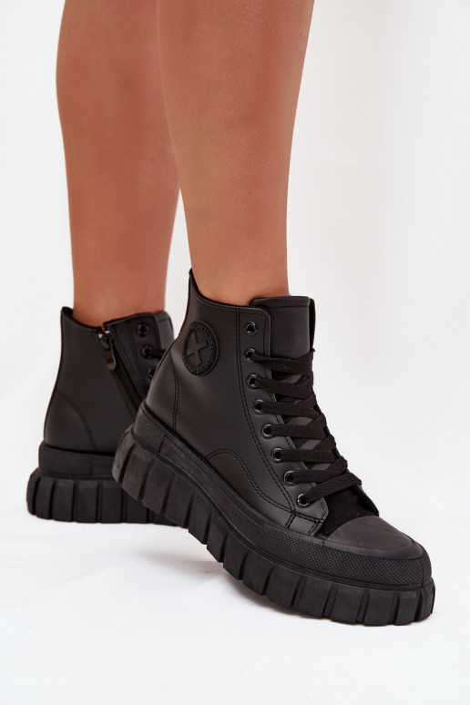 calentamiento zapatos de ocio con suela Femenino con una plataforma Cerrar de color negro Sarira calentamiento zapatos de ocio con suela Femenino con una plataforma Cerrar de color negro Sarira