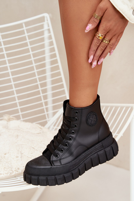 calentamiento zapatos de ocio con suela Femenino con una plataforma Cerrar de color negro Sarira calentamiento zapatos de ocio con suela Femenino con una plataforma Cerrar de color negro Sarira