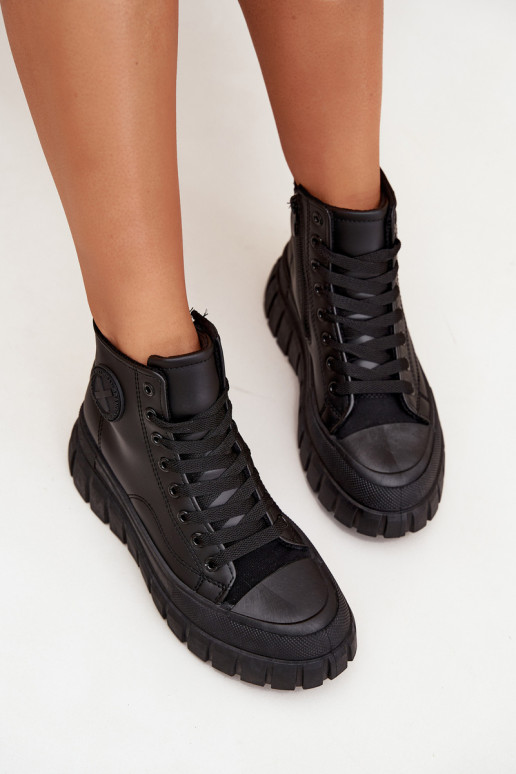 calentamiento zapatos de ocio con suela Femenino con una plataforma Cerrar de color negro Sarira calentamiento zapatos de ocio con suela Femenino con una plataforma Cerrar de color negro Sarira