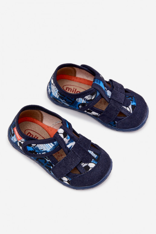Zapatillas Milami Infantil con sujetadores adhesivos EN Pelotas azul oscuro Reathiana