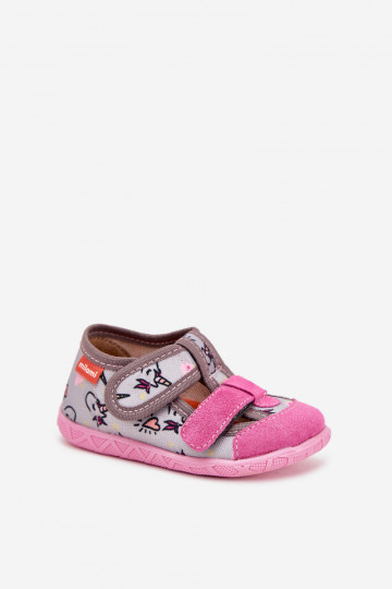 Zapatillas Milami Infantil con sujetadores adhesivos EN unicornios gris-color rosa Reathiana