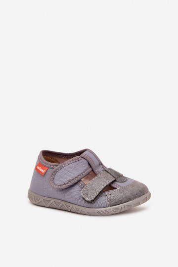 Zapatillas Milami Infantil con sujetadores adhesivos color gris Reathiana