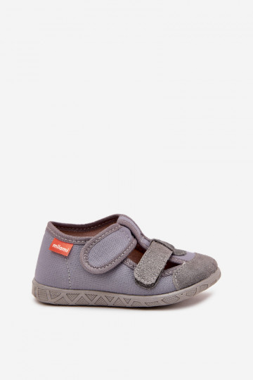 Zapatillas Milami Infantil con sujetadores adhesivos color gris Reathiana 2