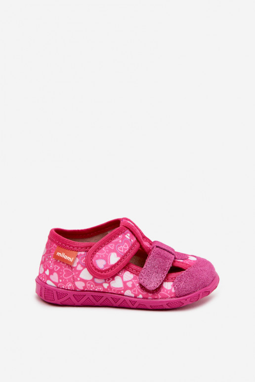 Zapatillas Milami Infantil con sujetadores adhesivos con corazones color rosa Reathiana