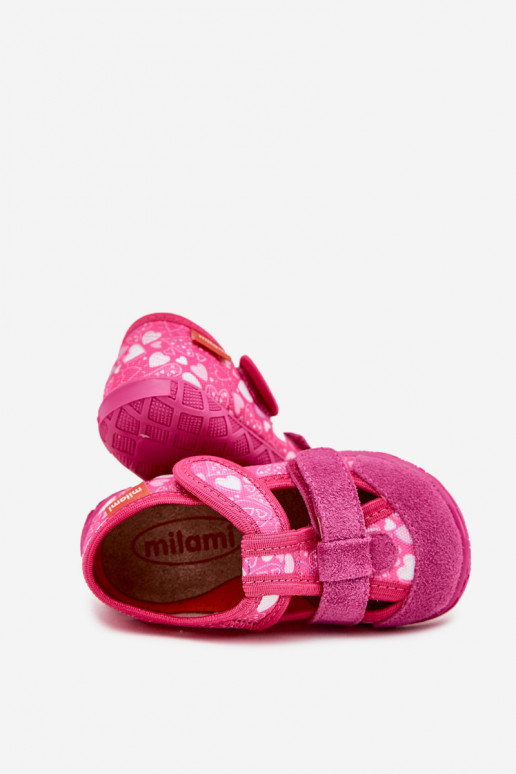Zapatillas Milami Infantil con sujetadores adhesivos con corazones color rosa Reathiana