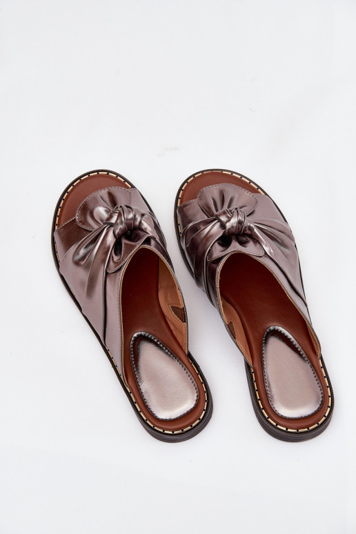 zapatillas de mujer con tacones anchos color gris Nelvira