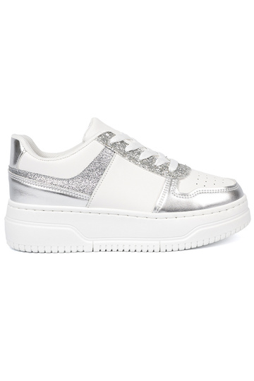Blanco plata Zapatillas modelo zapatos. z połyskującymi detalami 2