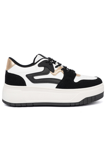 Negro y el color blanco Zapatillas modelo zapatos. ze doradomi detalami 2