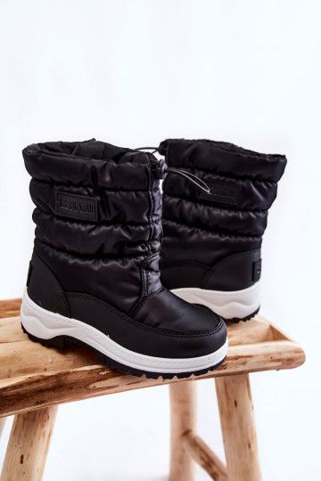 botas de nieve para niños con cremalleras Big Star KK374235 de color negro