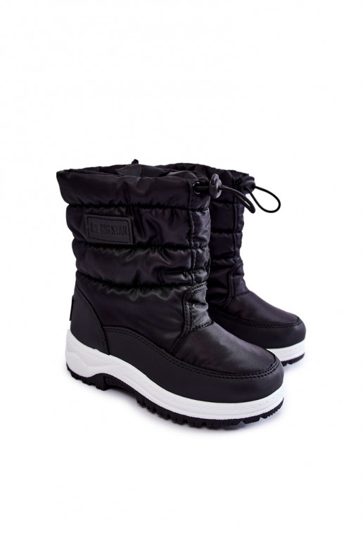 botas de nieve para niños con cremalleras Big Star KK374235 de color negro