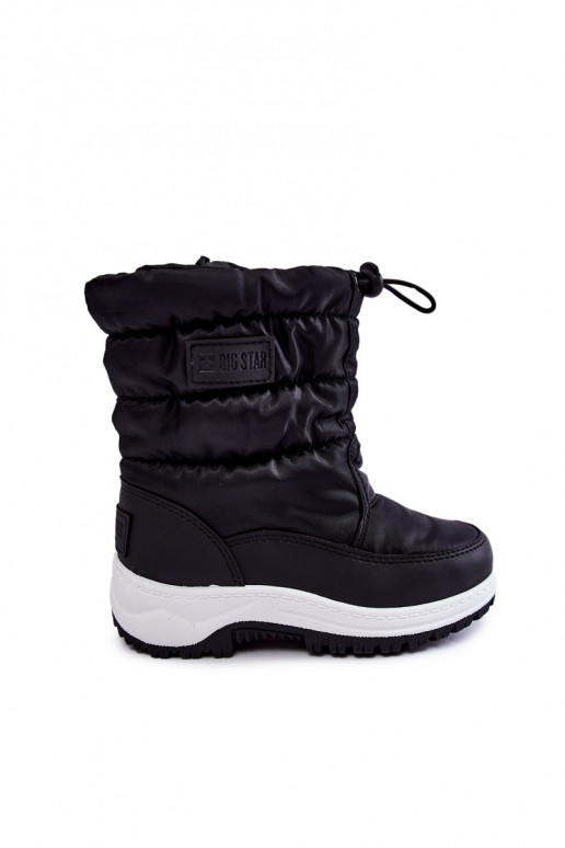 botas de nieve para niños con cremalleras Big Star KK374235 de color negro