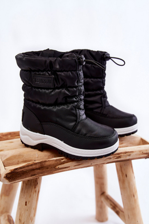 botas de nieve para niños con cremalleras Big Star KK374235 de color negro