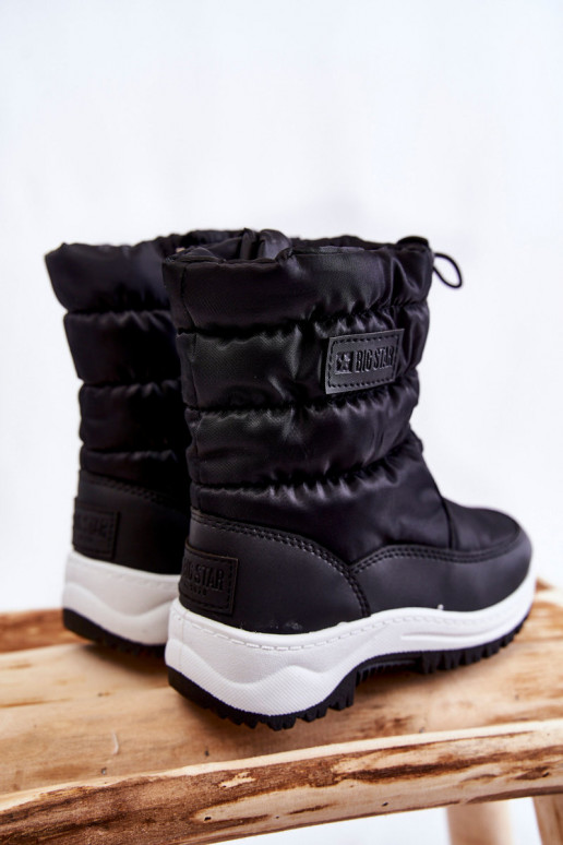 botas de nieve para niños con cremalleras Big Star KK374235 de color negro