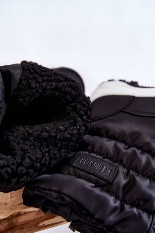 botas de nieve para niños con cremalleras Big Star KK374235 de color negro