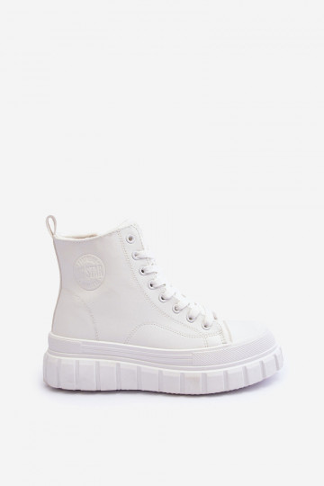 Botas de ocio de cuero con forro de piel Big Star MM274624 en color blanco 2