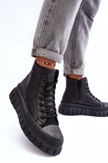 calentamiento Piel zapatos casuales Al castillo Big Star MM274625 de color negro