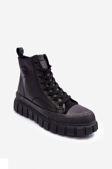 calentamiento Piel zapatos casuales Al castillo Big Star MM274625 de color negro 2