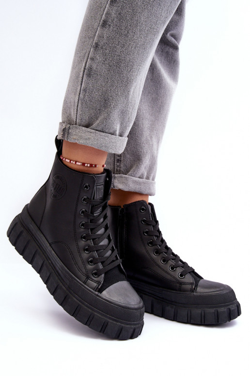 calentamiento Piel zapatos casuales Al castillo Big Star MM274625 de color negro