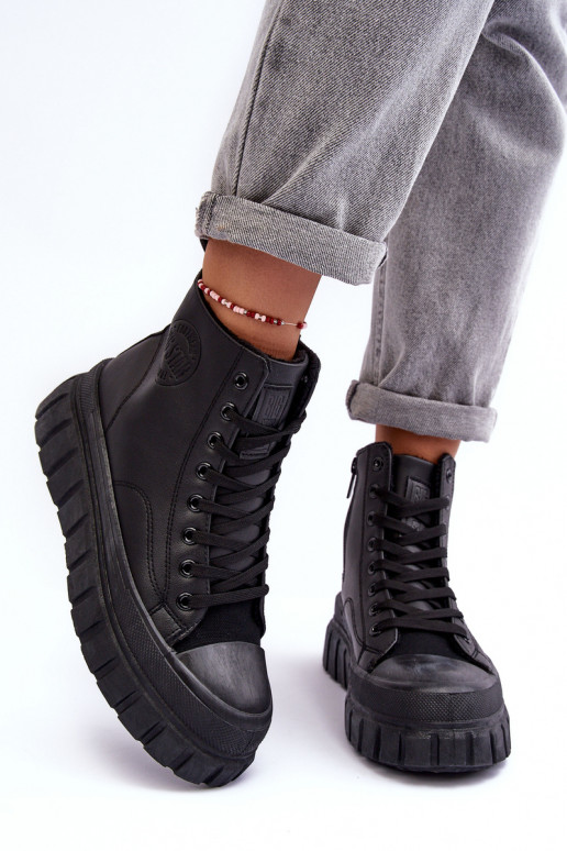 calentamiento Piel zapatos casuales Al castillo Big Star MM274625 de color negro