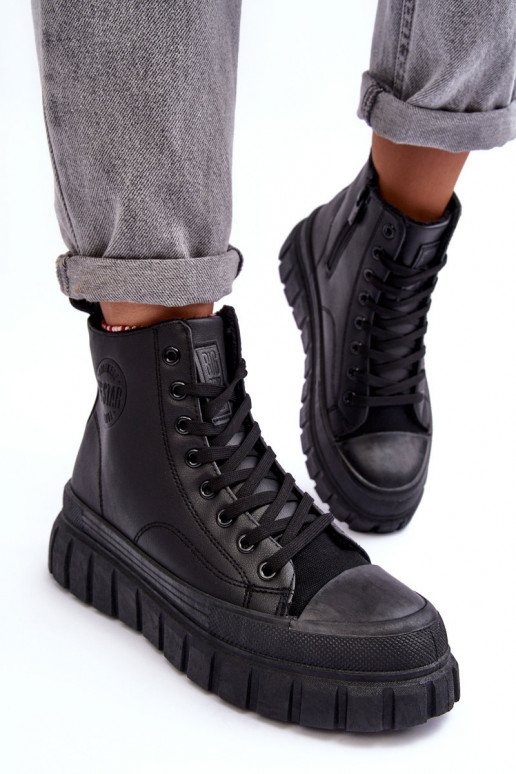 calentamiento Piel zapatos casuales Al castillo Big Star MM274625 de color negro