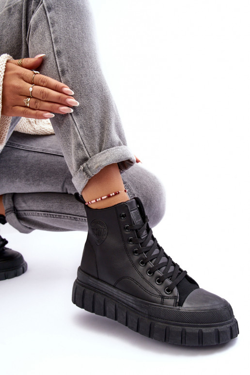 calentamiento Piel zapatos casuales Al castillo Big Star MM274625 de color negro