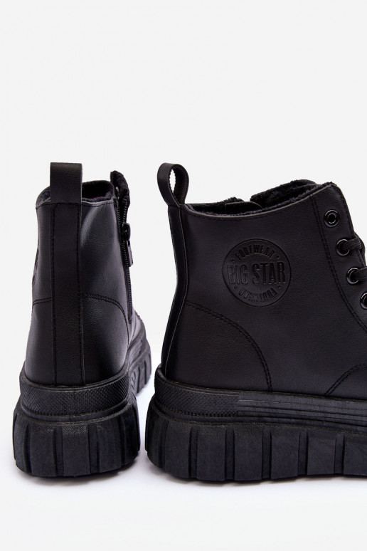 calentamiento Piel zapatos casuales Al castillo Big Star MM274625 de color negro