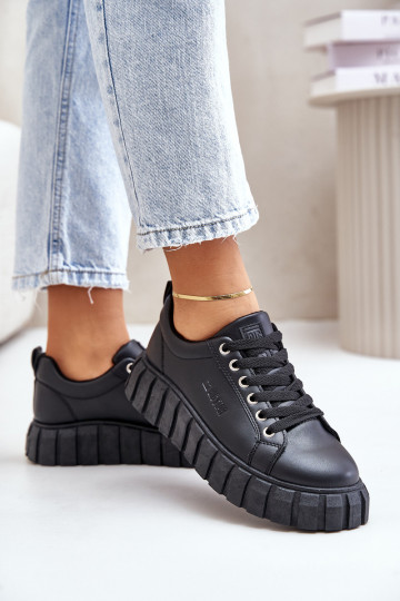 calentamiento Zapatillas modelo zapatos. Femenino Big Star MM274617 de color negro 2