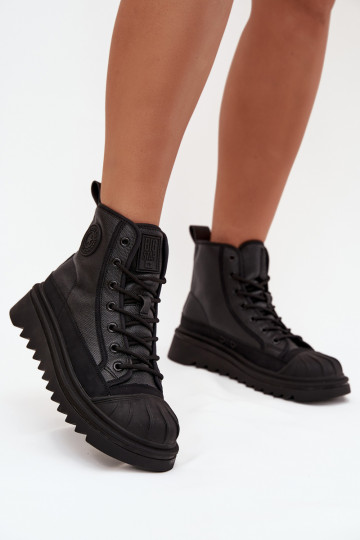 Botas de nieve de mujer con forro y cordones de plataforma color marrón Tai turirinna 2