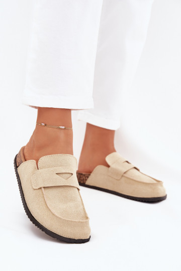 Zapatillas Zuecos Femenino con una plataforma beige Nivalia 2