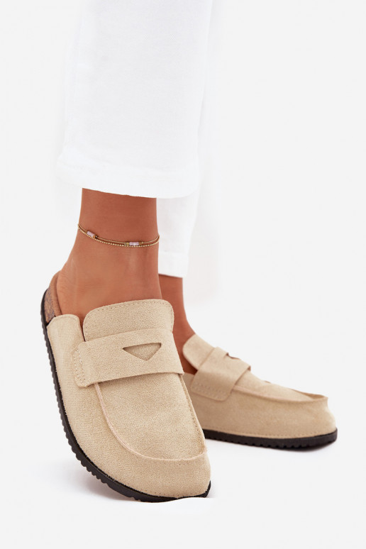 Zapatillas Zuecos Femenino con una plataforma beige Nivalia