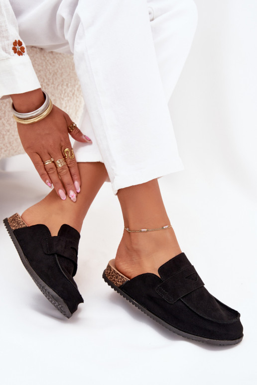 Zapatillas Zuecos Femenino con una plataforma de color negro Nivalia