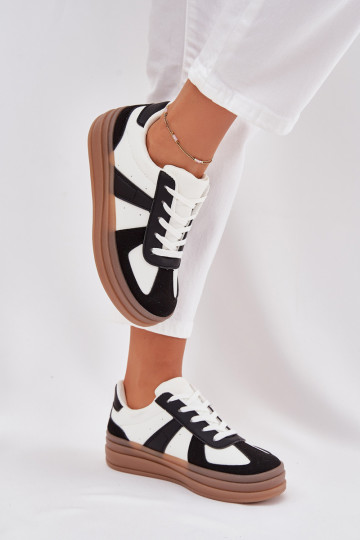 Zapatillas deportivas de mujer con plataforma en blanco y negro Sivirae