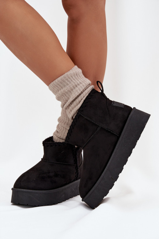 Botas de nieve Femenino con una plataformaPrzeszyciami Big Star SS274128 de color negro