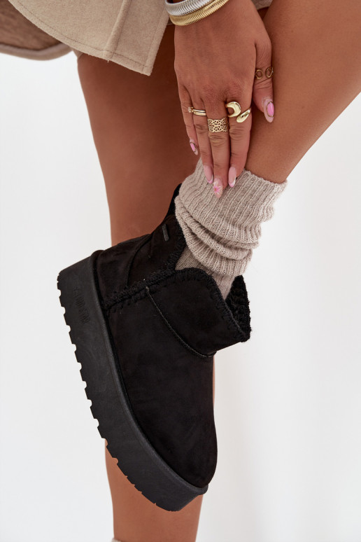 Botas de nieve Femenino con una plataformaPrzeszyciami Big Star SS274128 de color negro