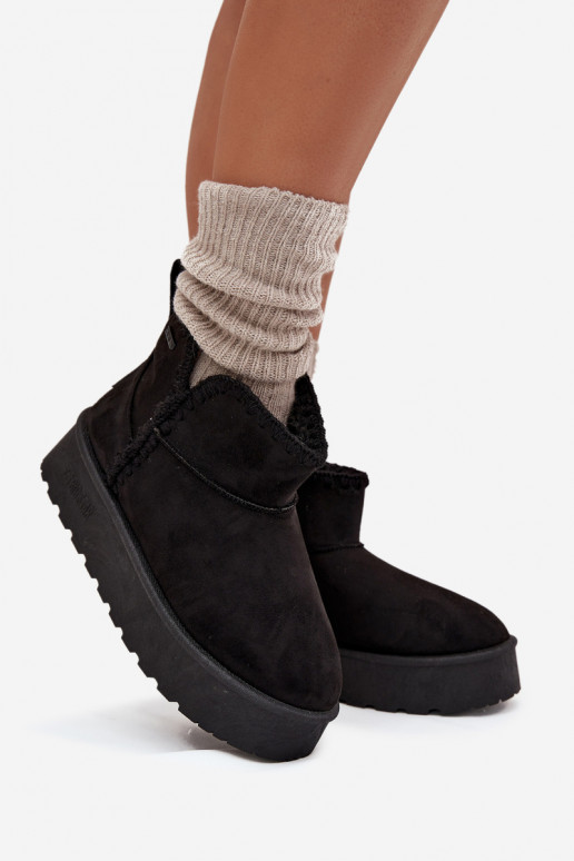 Botas de nieve Femenino con una plataformaPrzeszyciami Big Star SS274128 de color negro
