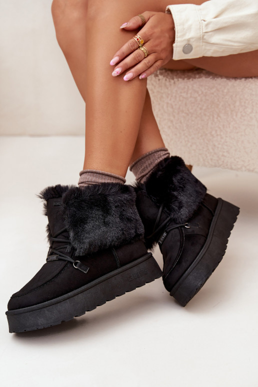 Botas de nieve Femenino con una plataforma con un abrigo de piel I ENiązaniem Big Star SS274113 de color negro Botas de nieve Femenino con una plataforma con un abrigo de piel I ENiązaniem Big Star SS274113 de color negro