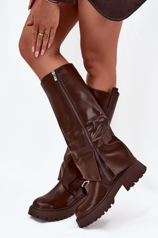 calentamiento botasENyAiniętą CholeAką I con hebillas CzekoladoAe Fiorae