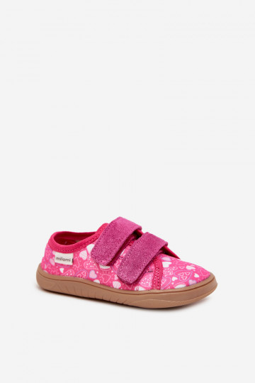 Chanclas "Barefoot" rosas para niños con corazones Milami Saphira