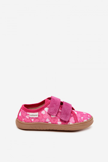 Chanclas "Barefoot" rosas para niños con corazones Milami Saphira 2