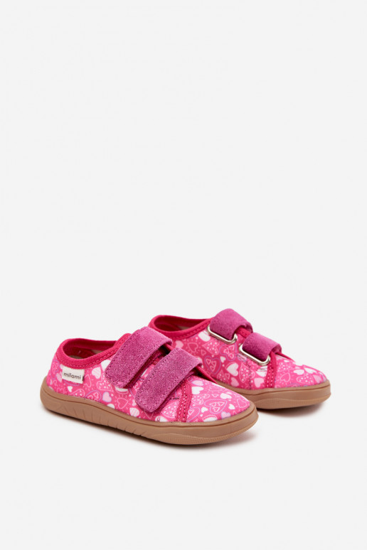 Zapatillas Barefoot Infantil con corazones Milami color rosa Saphira